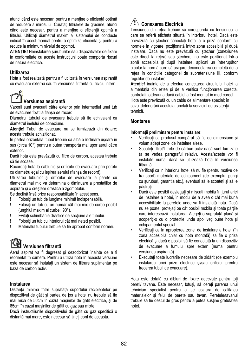 ELICA MOON User Manual | Page 82 / 128