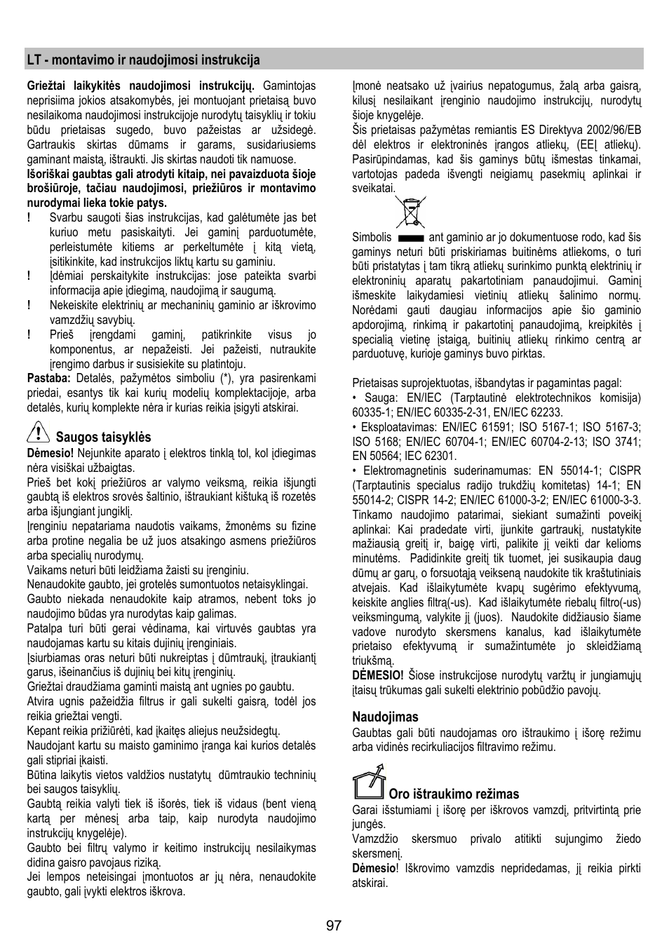 ELICA MOON User Manual | Page 97 / 128