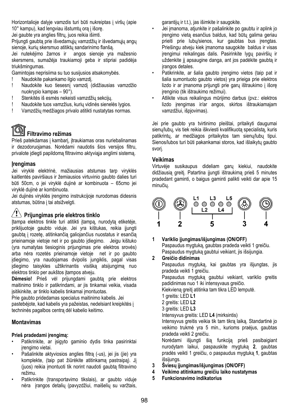 ELICA MOON User Manual | Page 98 / 128