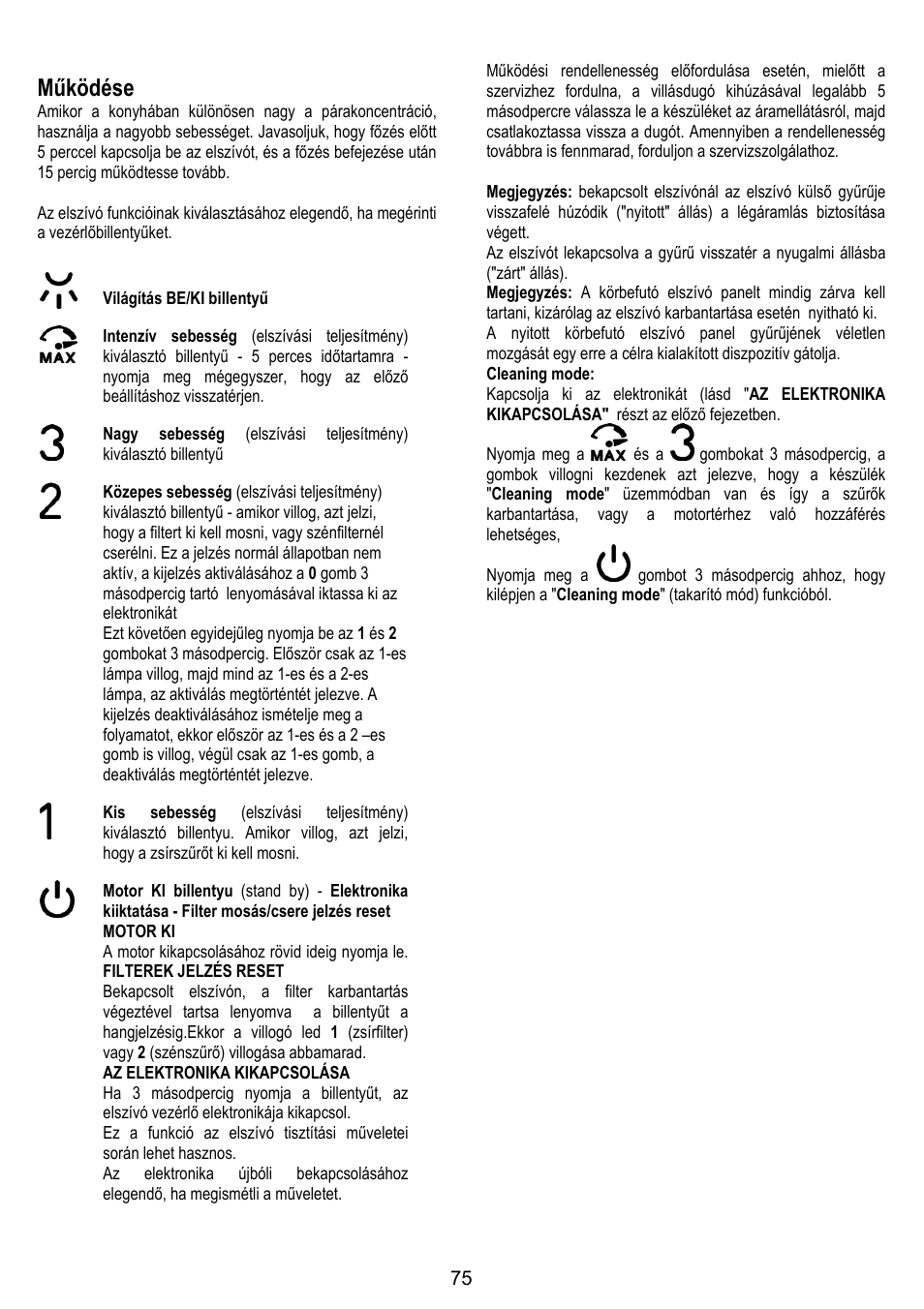 Működése | ELICA OM AIR User Manual | Page 75 / 124