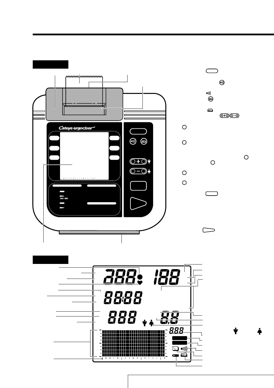 Name of parts, Lcd p | CatEye MODEL EC-1600 User Manual | Page 3 / 32