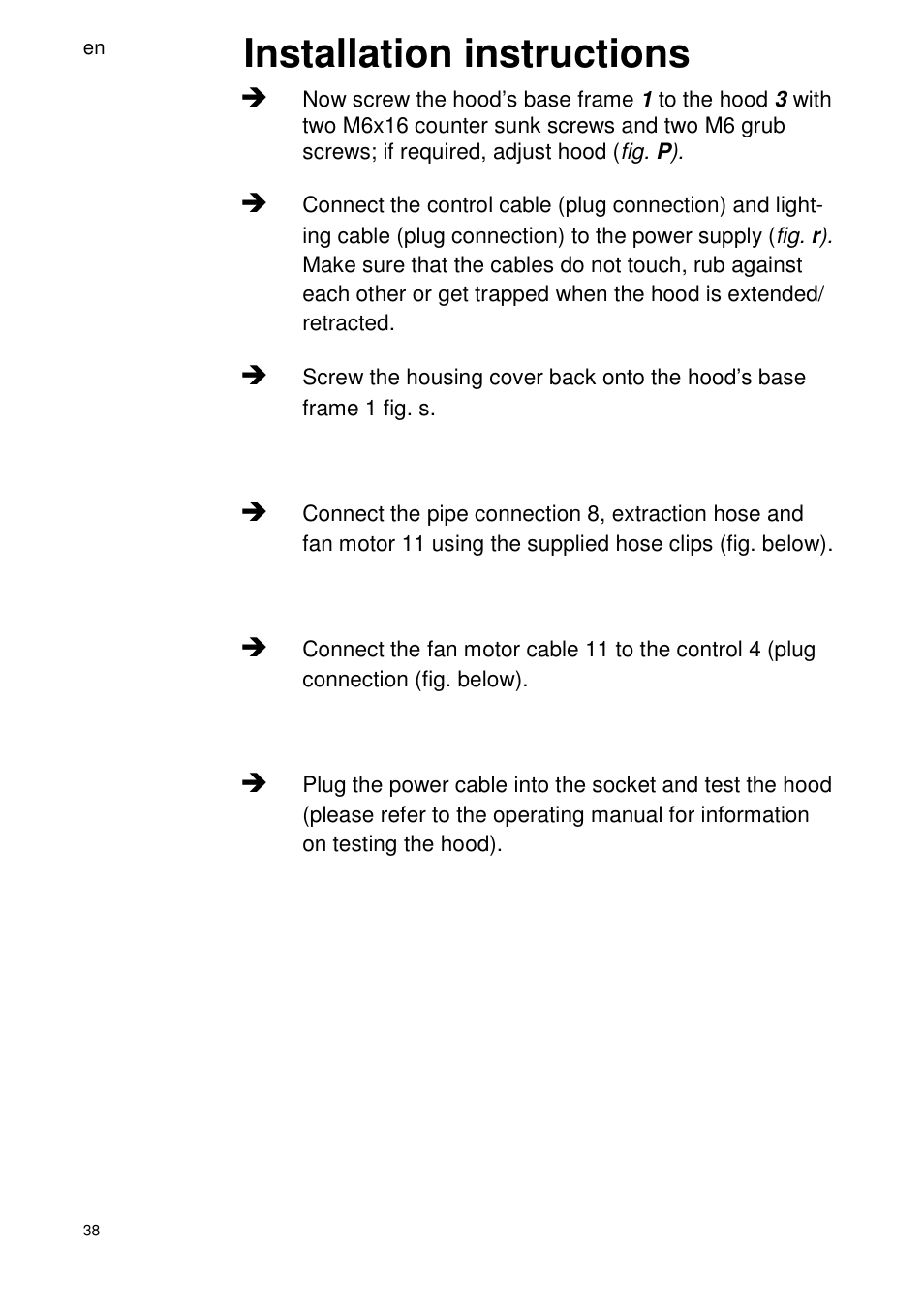 Installation instructions | ELICA SEAGULL User Manual | Page 38 / 44