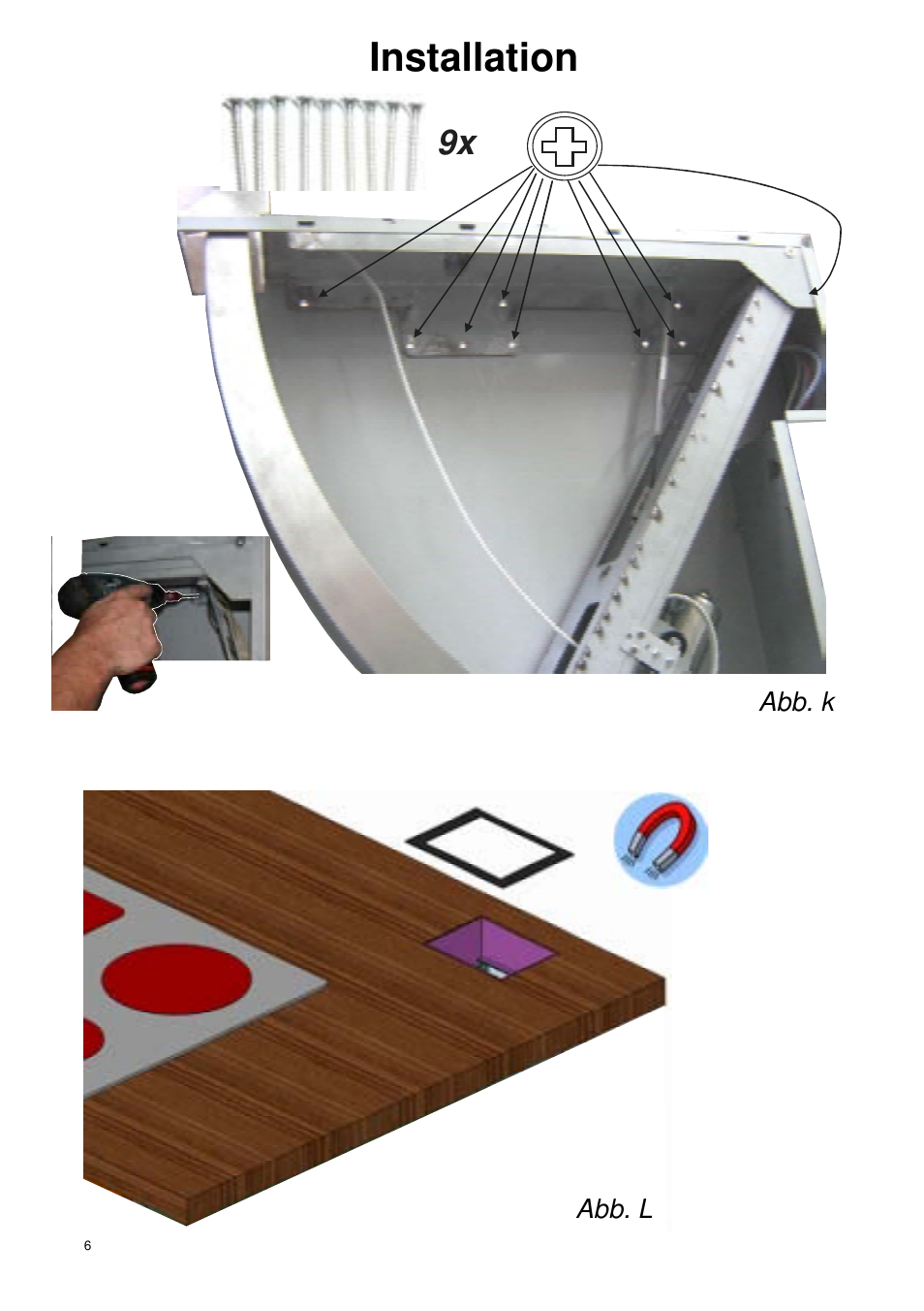 Installation | ELICA SEAGULL User Manual | Page 6 / 44