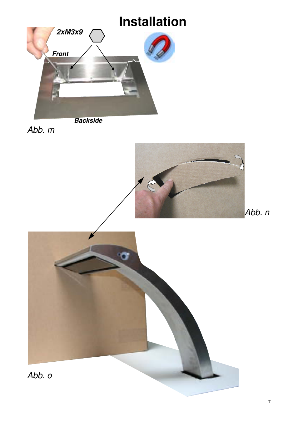 Installation, Abb. m abb. n abb. o | ELICA SEAGULL User Manual | Page 7 / 44