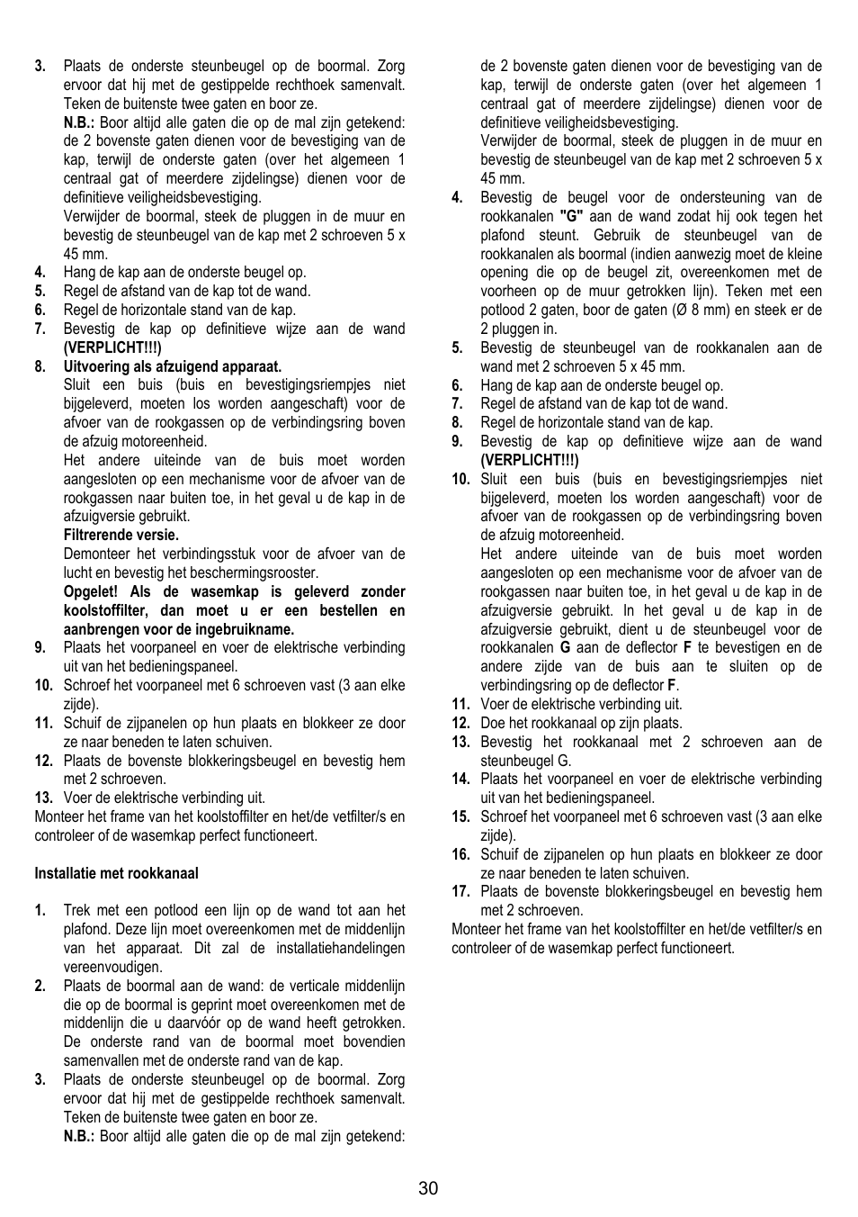 ELICA SPACE User Manual | Page 30 / 136