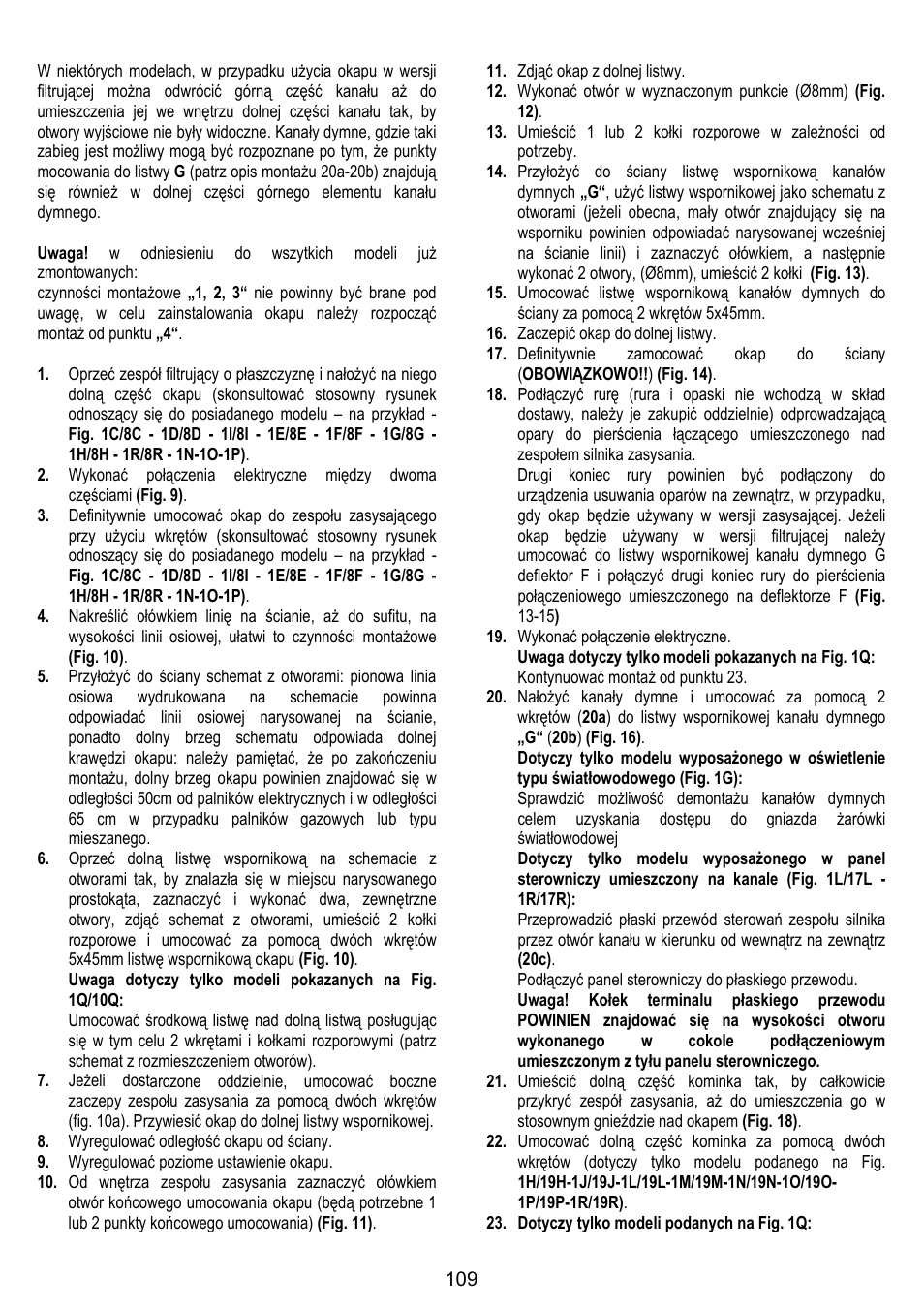 ELICA STENAR User Manual | Page 109 / 132