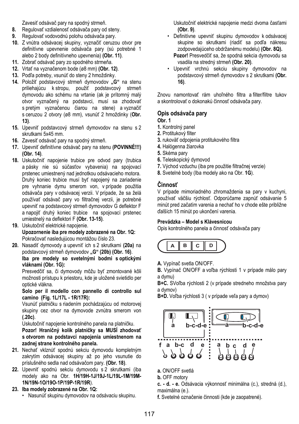 ELICA STENAR User Manual | Page 117 / 132