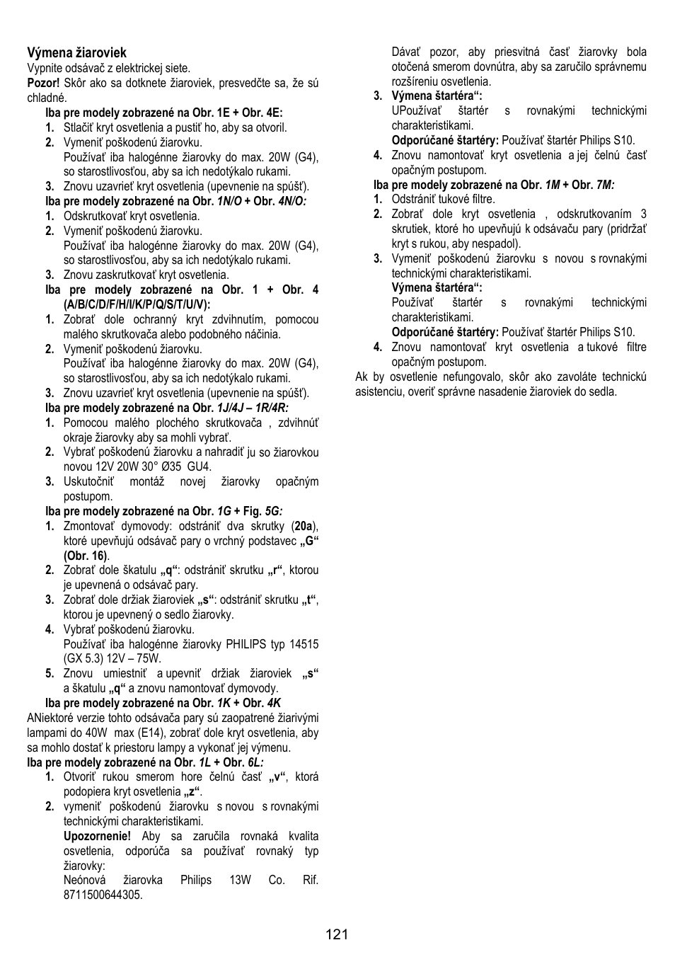 ELICA STENAR User Manual | Page 121 / 132