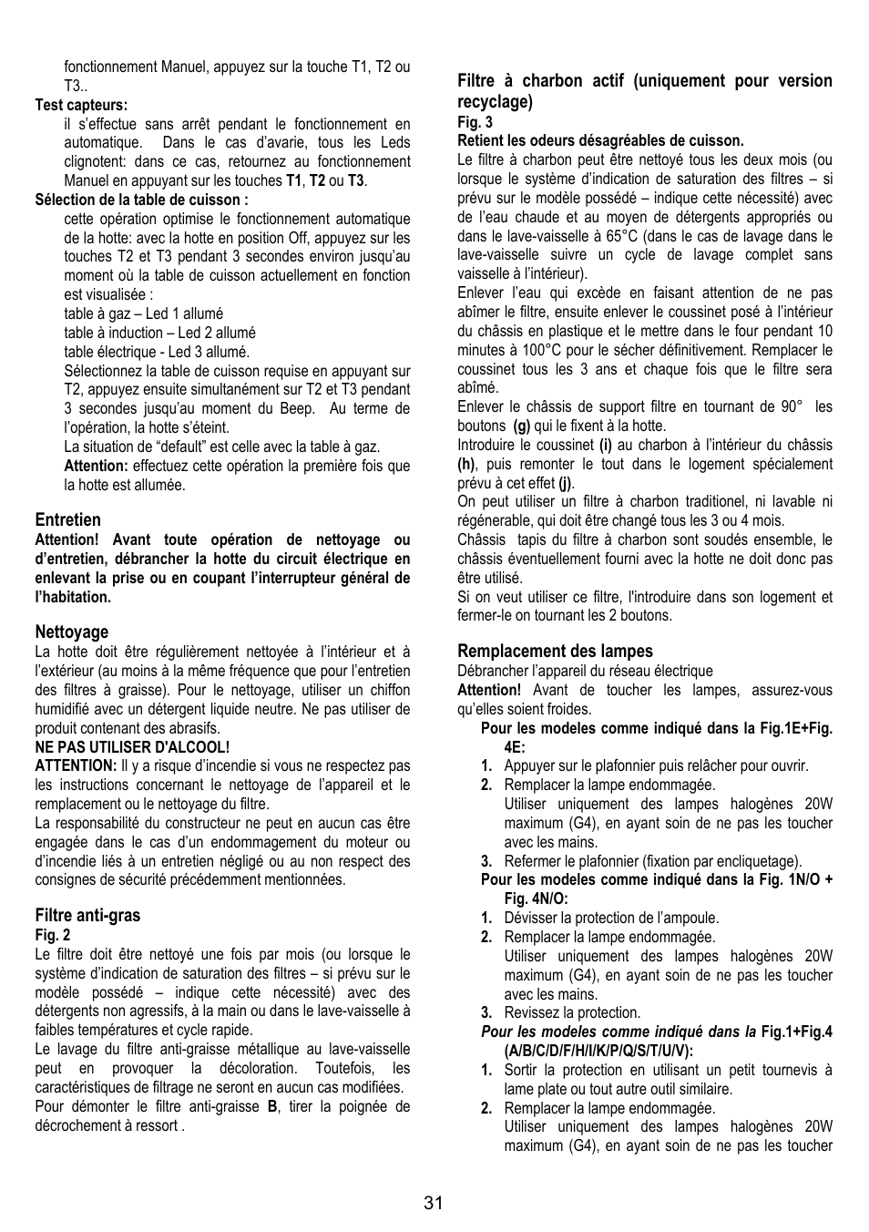 ELICA STENAR User Manual | Page 31 / 132