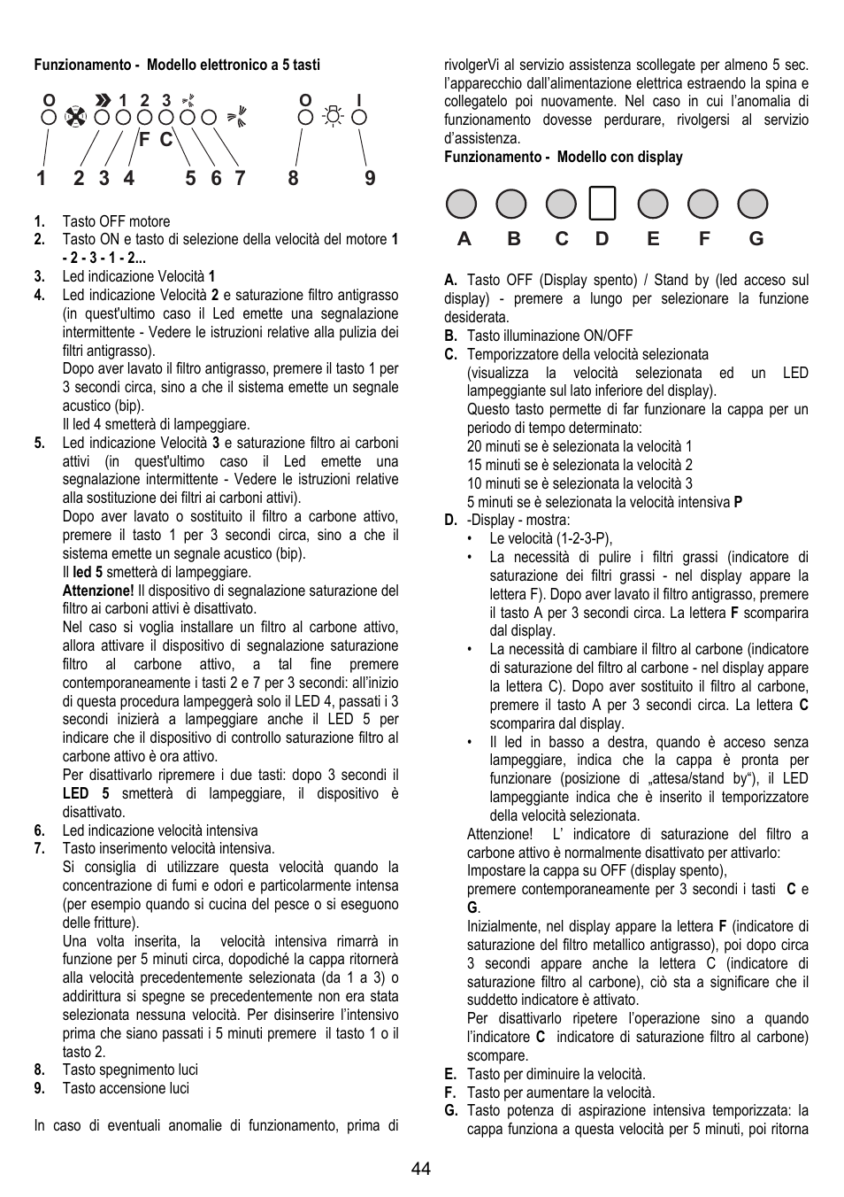 ELICA STENAR User Manual | Page 44 / 132