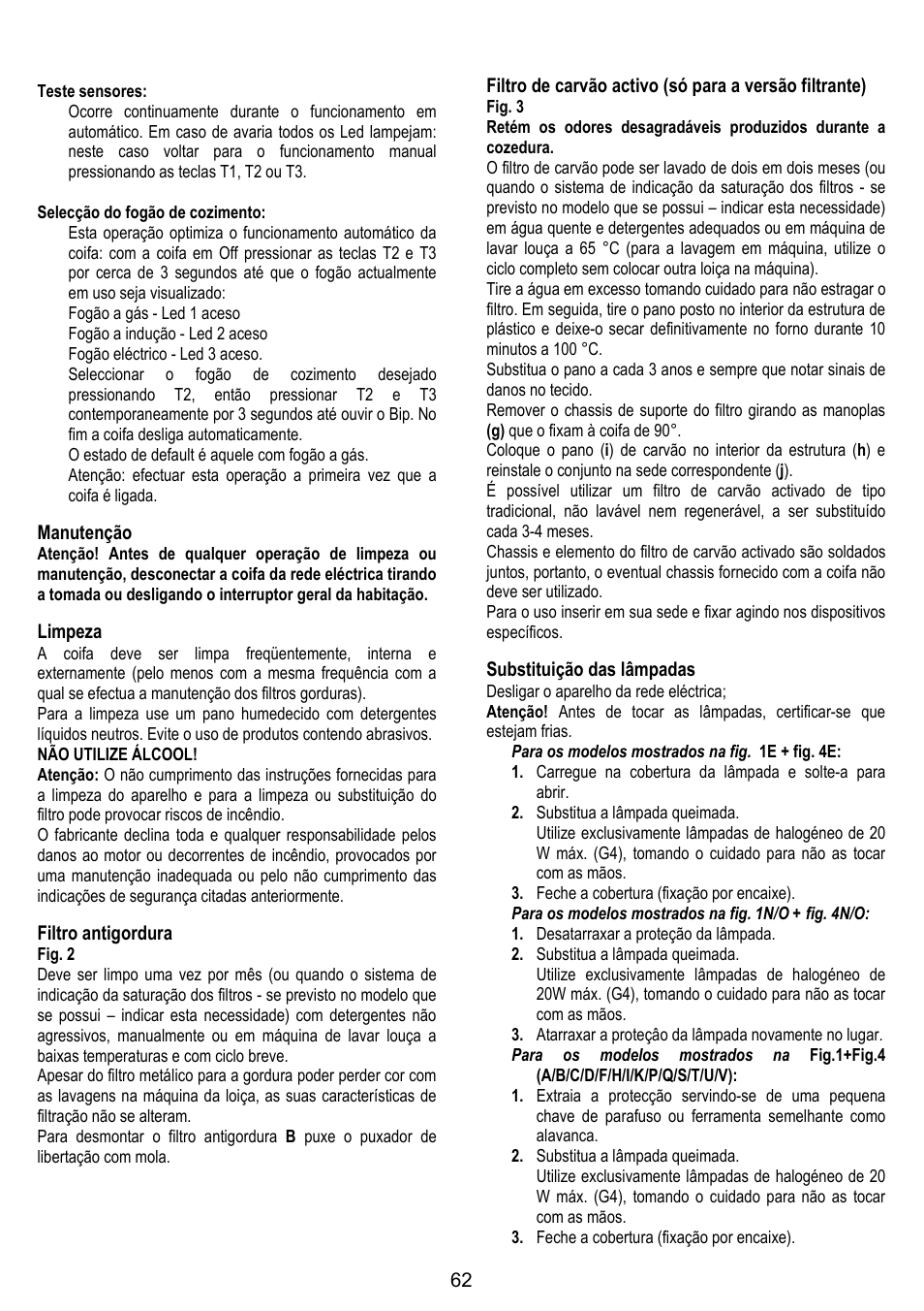 ELICA STENAR User Manual | Page 62 / 132