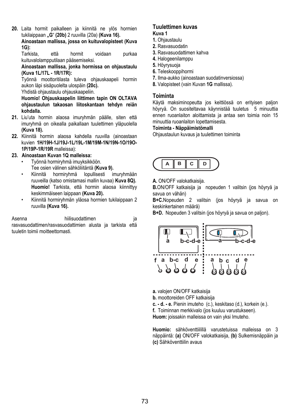 ELICA STENAR User Manual | Page 73 / 132