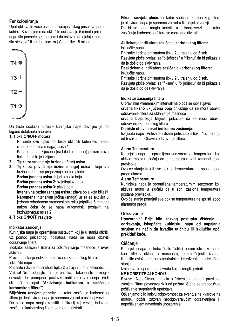 ELICA TIFFANY User Manual | Page 115 / 128