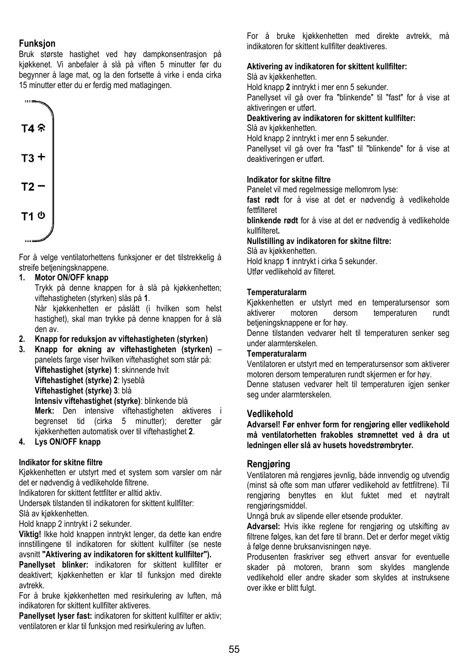 ELICA TIFFANY User Manual | Page 55 / 128