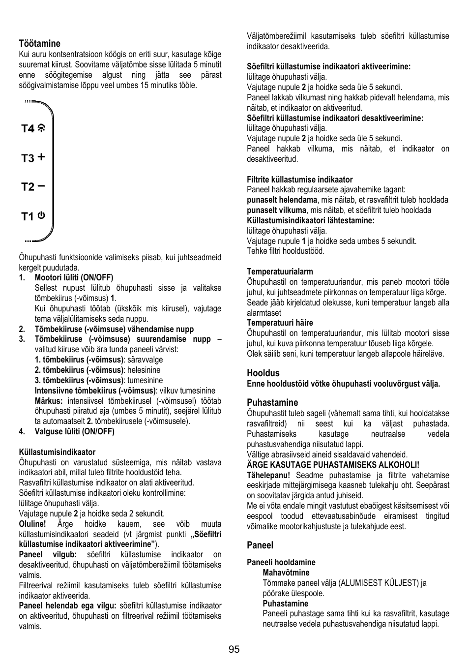 ELICA TIFFANY User Manual | Page 95 / 128