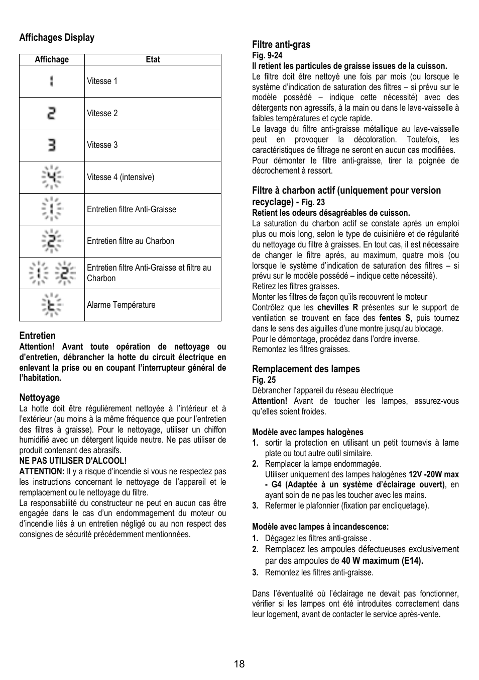 ELICA TROPIC User Manual | Page 18 / 92