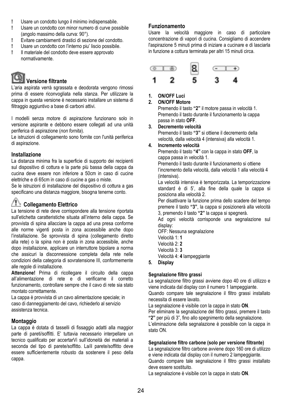 ELICA TROPIC User Manual | Page 24 / 92