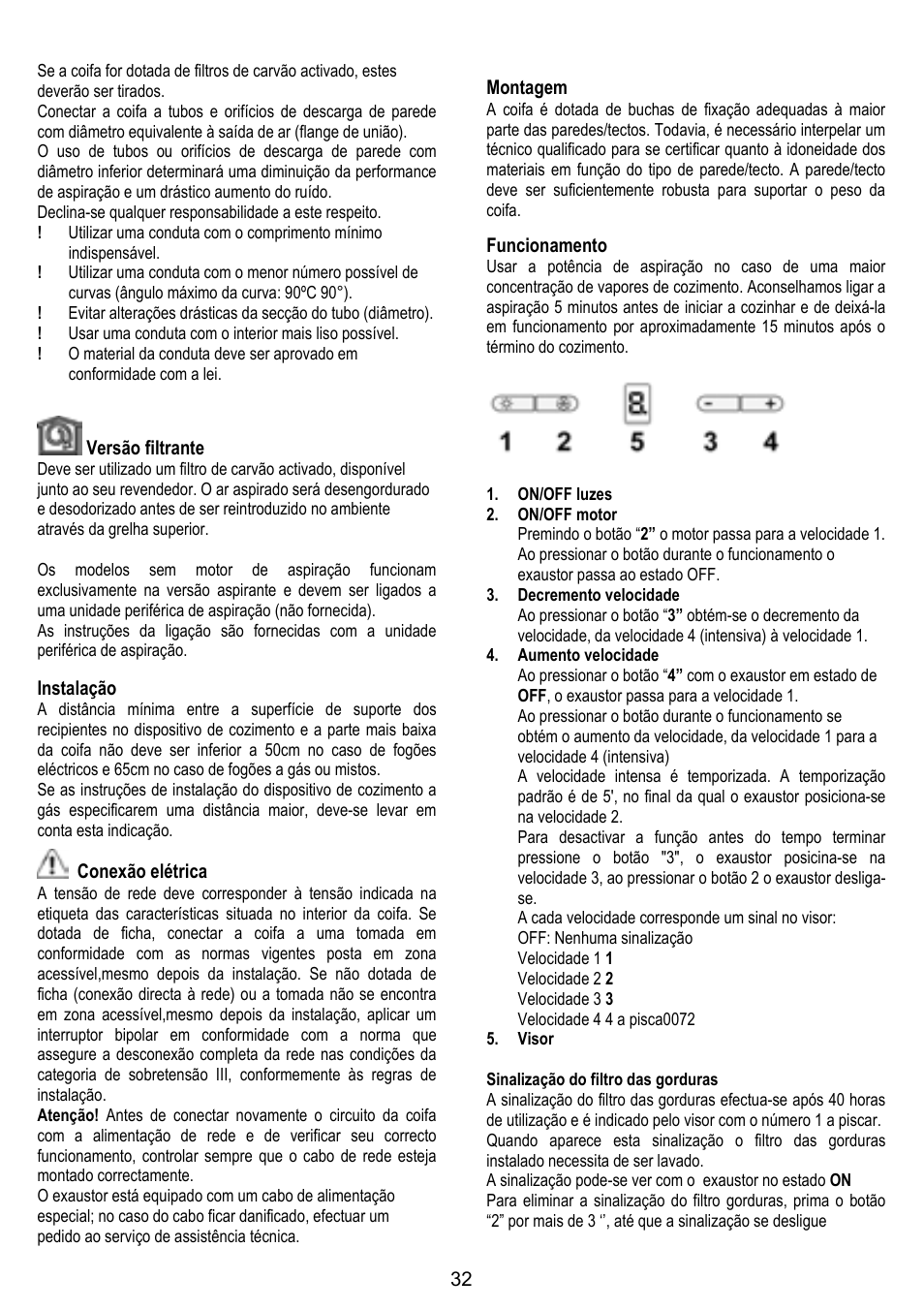 ELICA TROPIC User Manual | Page 32 / 92