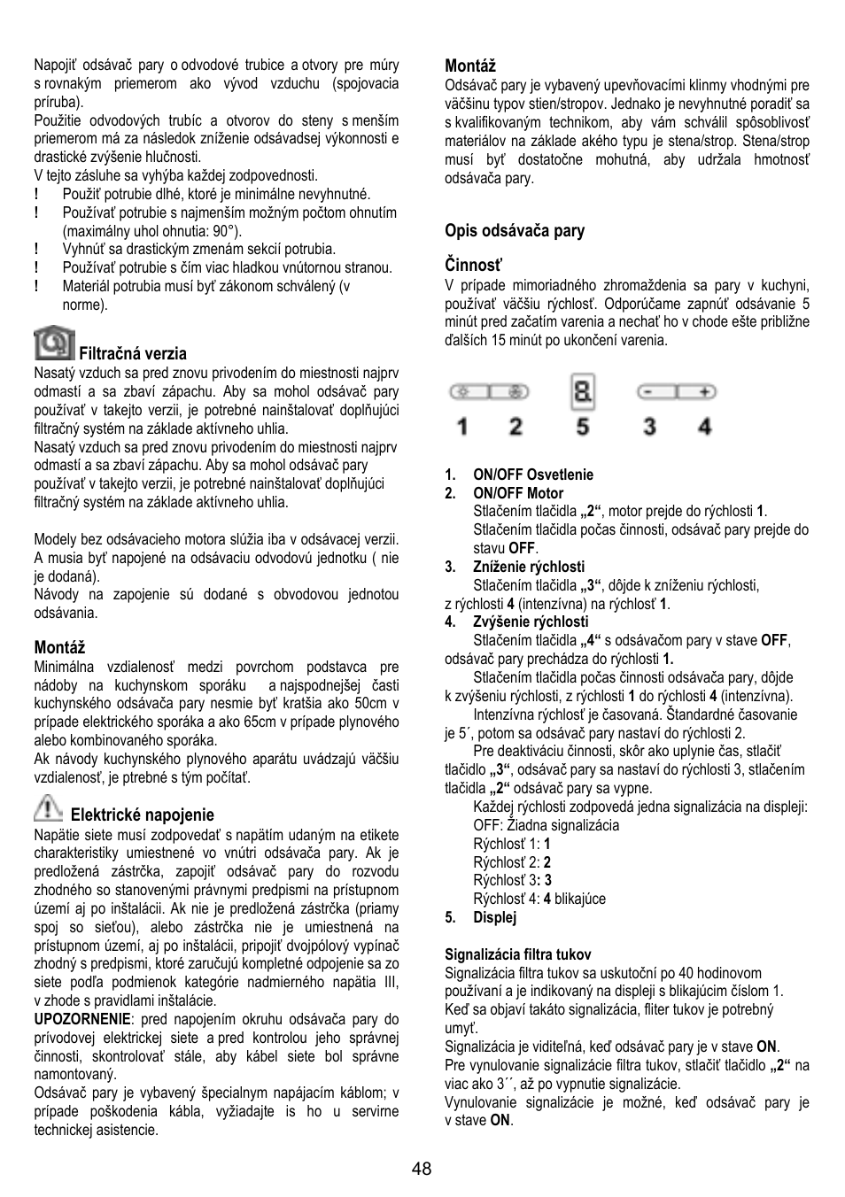 ELICA TROPIC User Manual | Page 48 / 92