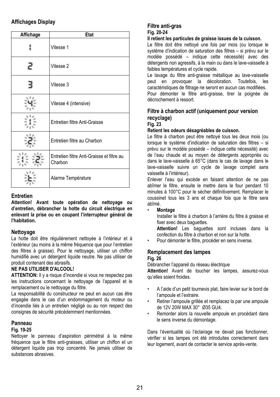 ELICA TUBE User Manual | Page 21 / 96