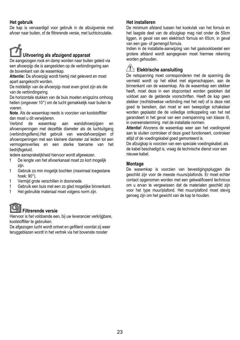 ELICA TUBE User Manual | Page 23 / 96