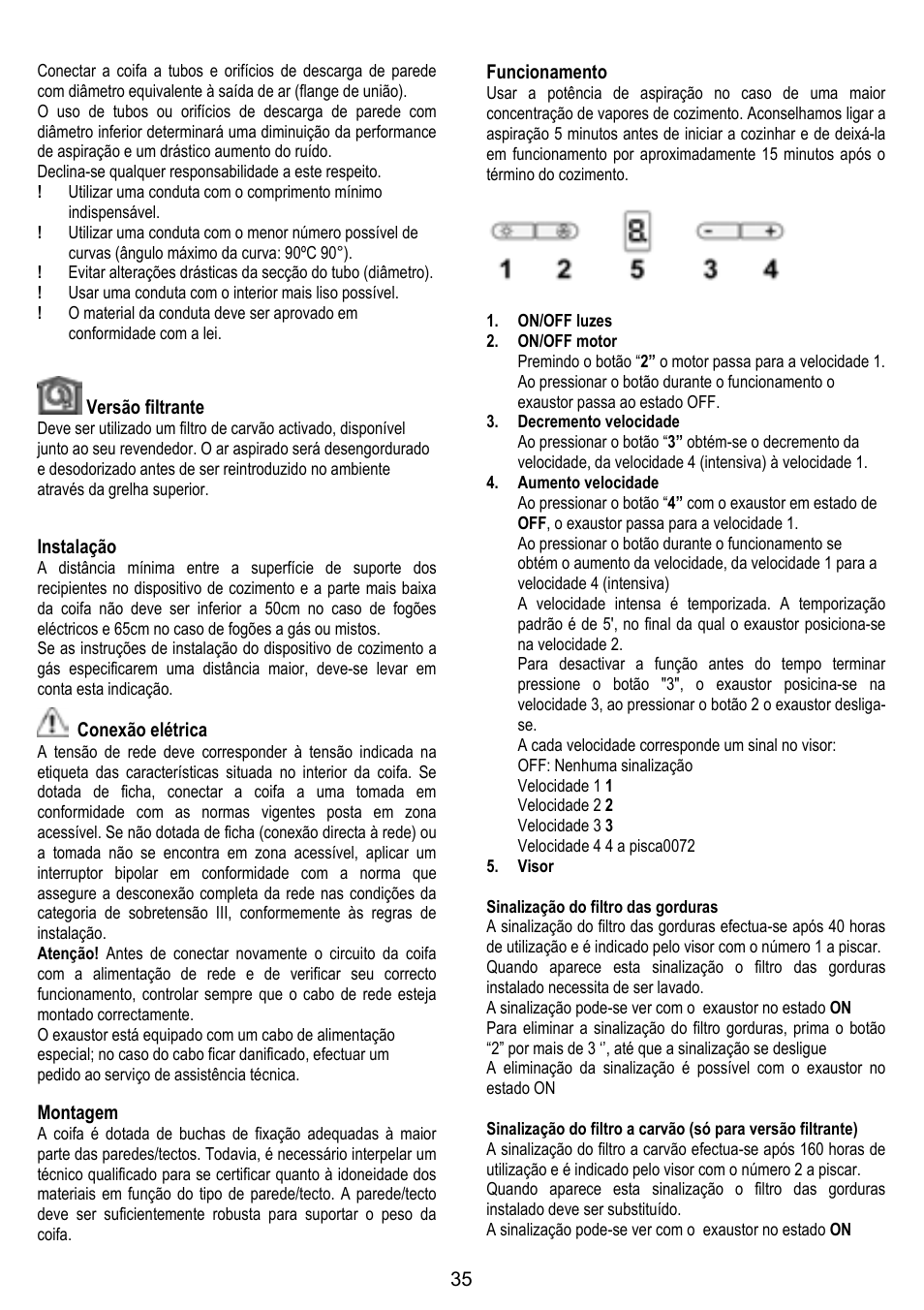 ELICA TUBE User Manual | Page 35 / 96