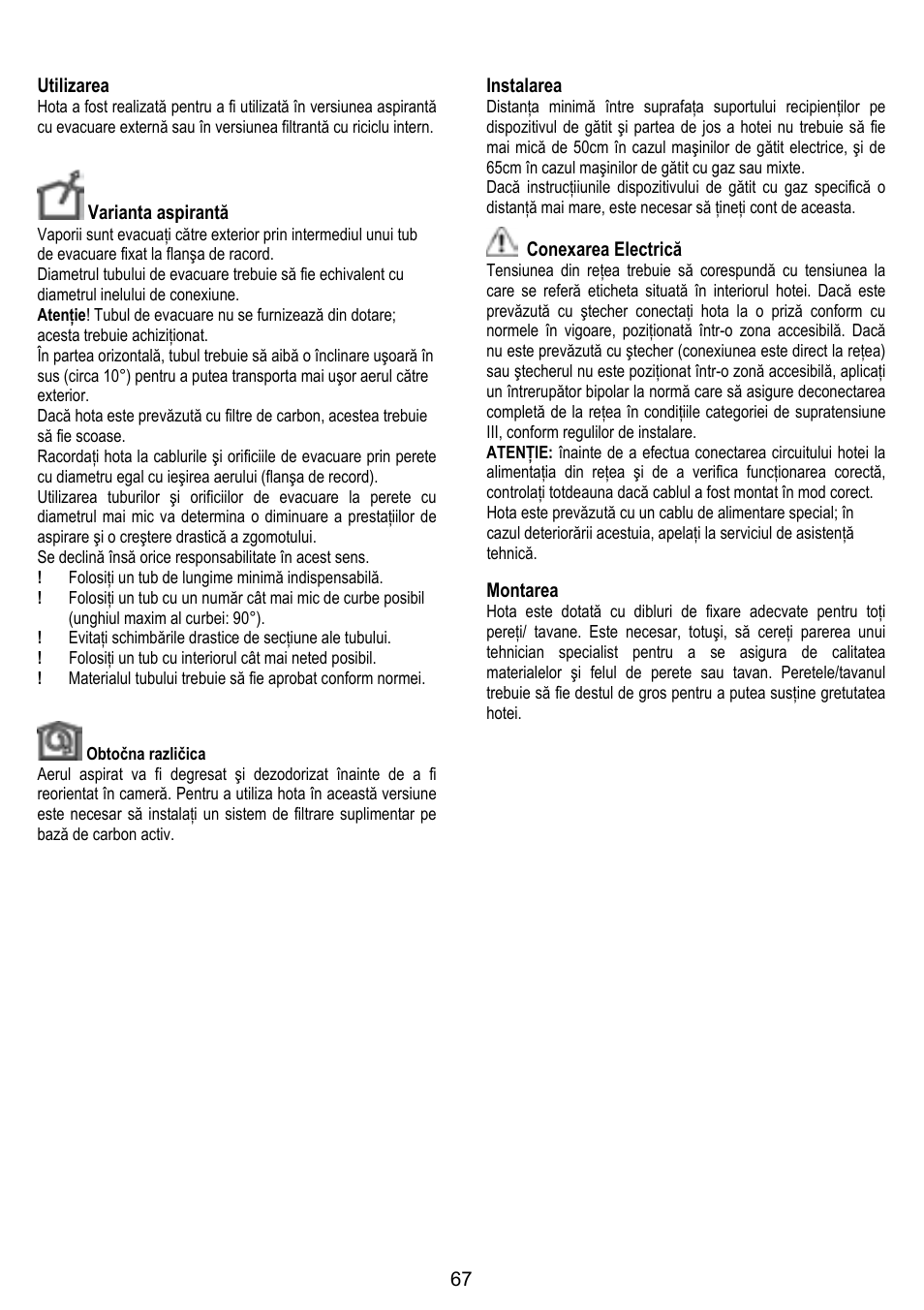 ELICA TUBE User Manual | Page 67 / 96