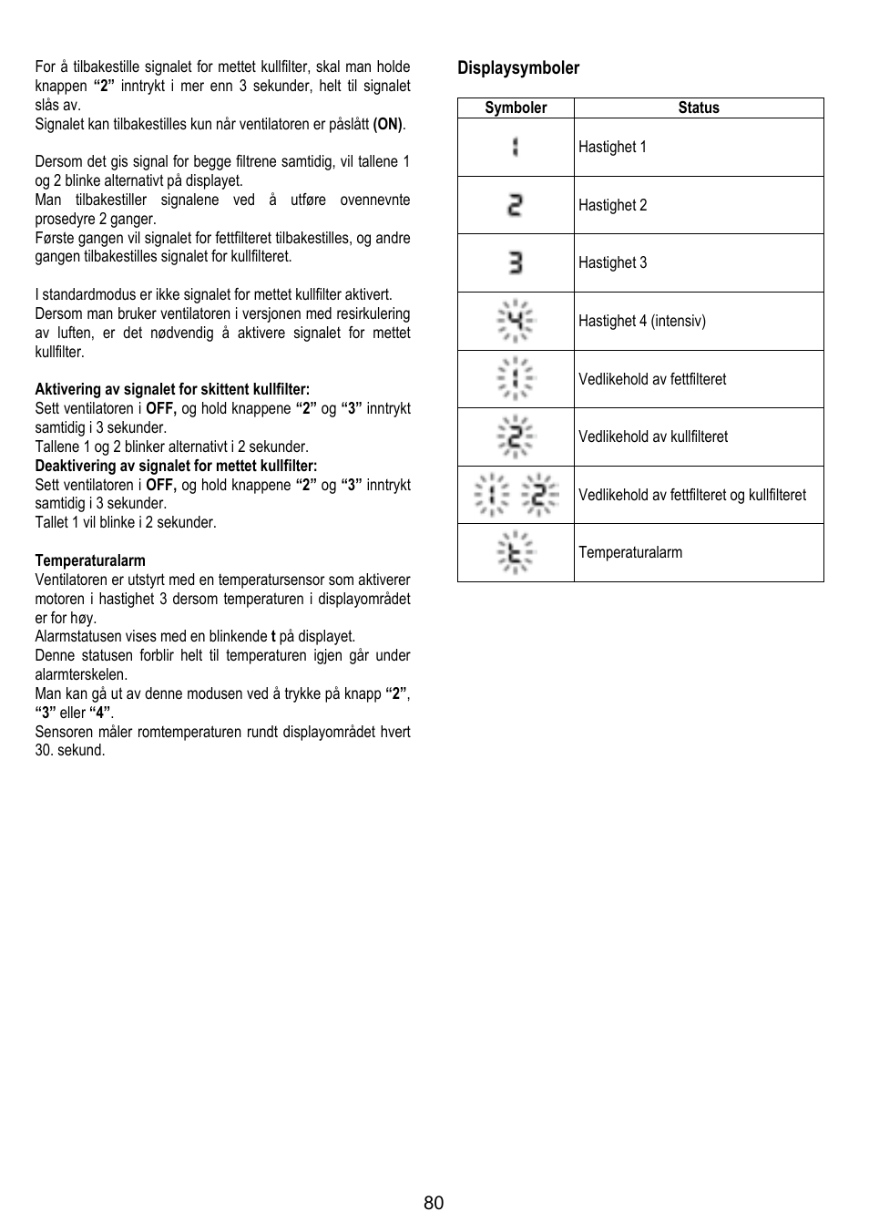 ELICA TUBE User Manual | Page 80 / 96