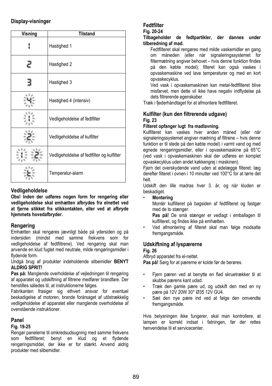 ELICA TUBE User Manual | Page 89 / 96