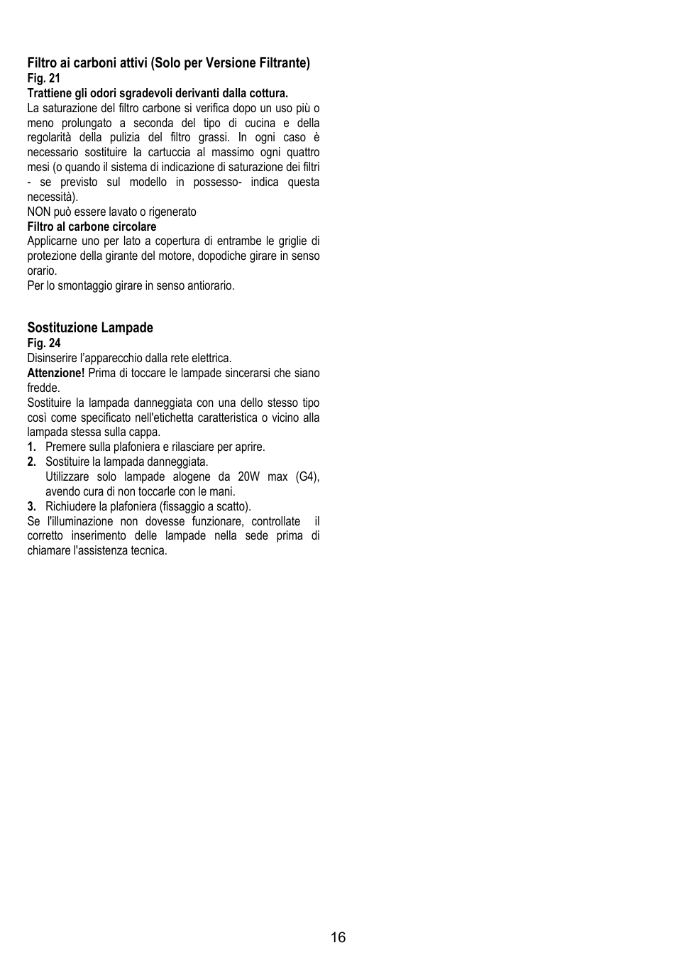ELICA VERTIGO User Manual | Page 16 / 126