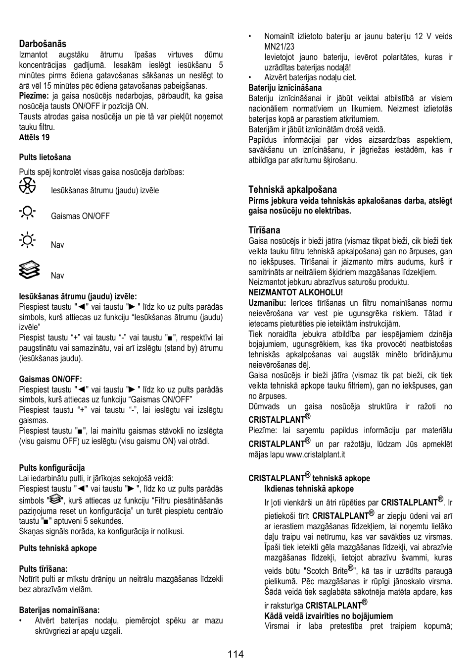 ELICA YE User Manual | Page 114 / 136