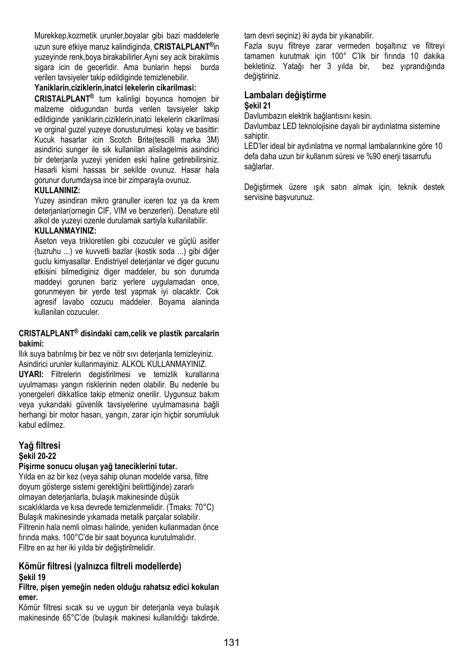 ELICA YE User Manual | Page 131 / 136