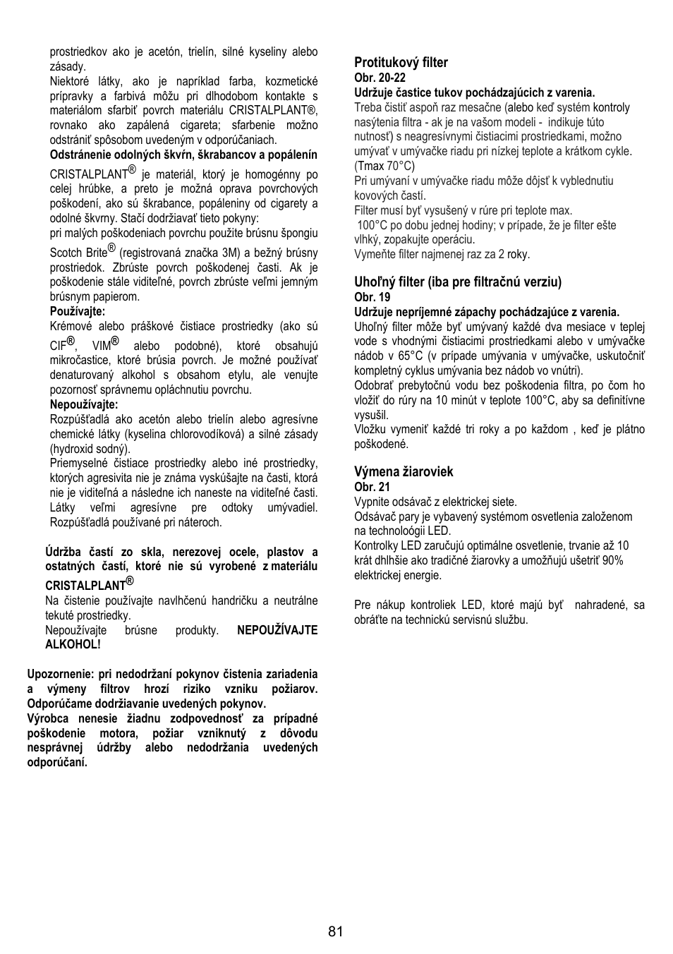 ELICA YE User Manual | Page 81 / 136