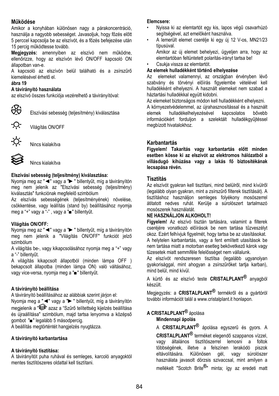 ELICA YE User Manual | Page 84 / 136