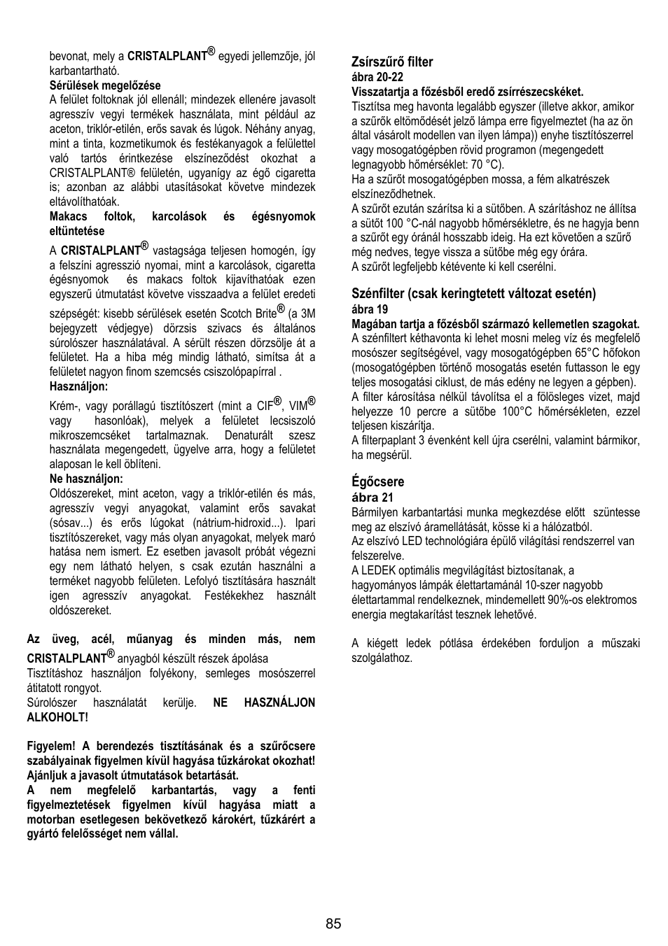 ELICA YE User Manual | Page 85 / 136