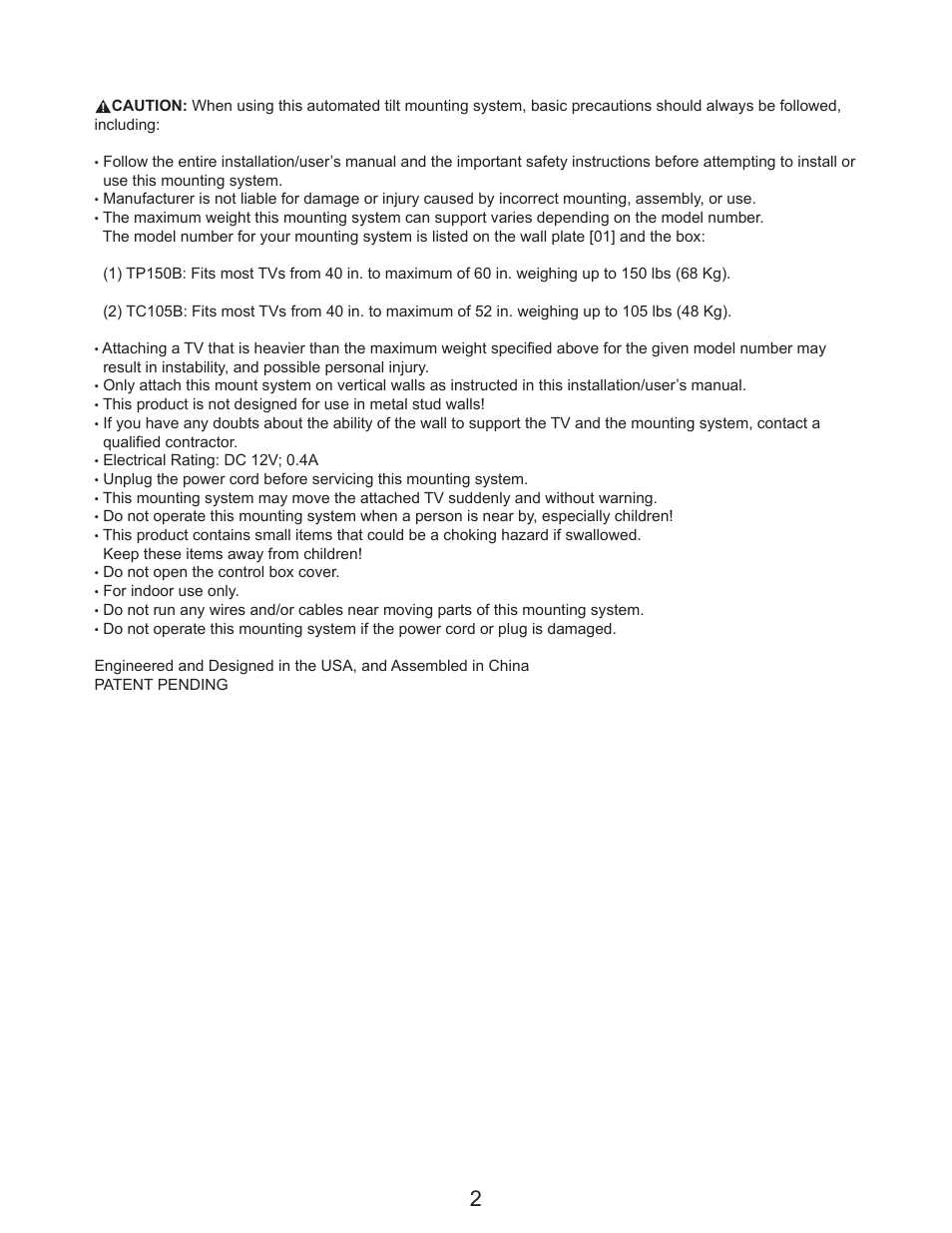 CLO Systems TC105B User Manual | Page 2 / 29