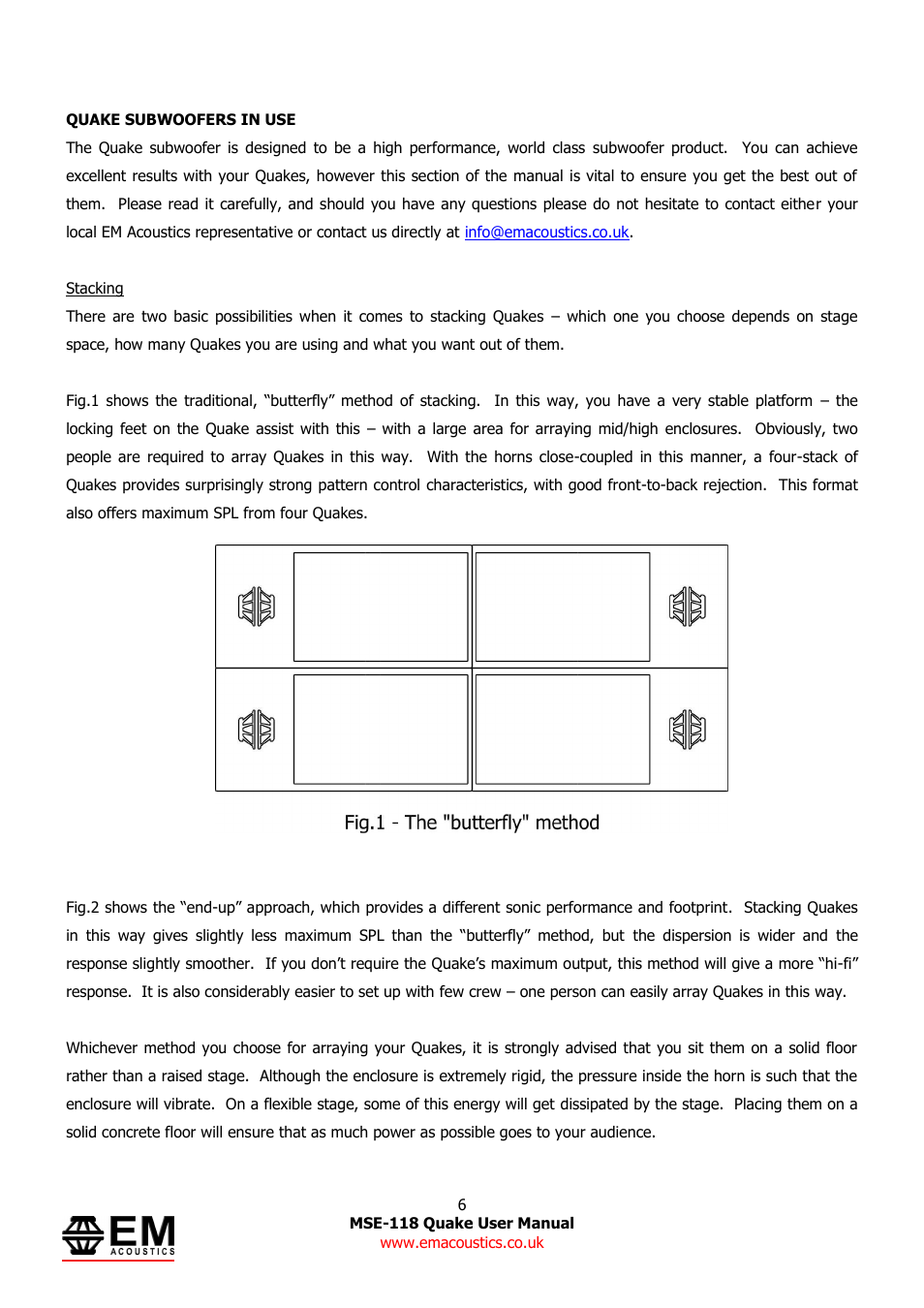 EM Acoustics MSE-118 Quake horn loaded subwoofer User Manual | Page 6 / 11