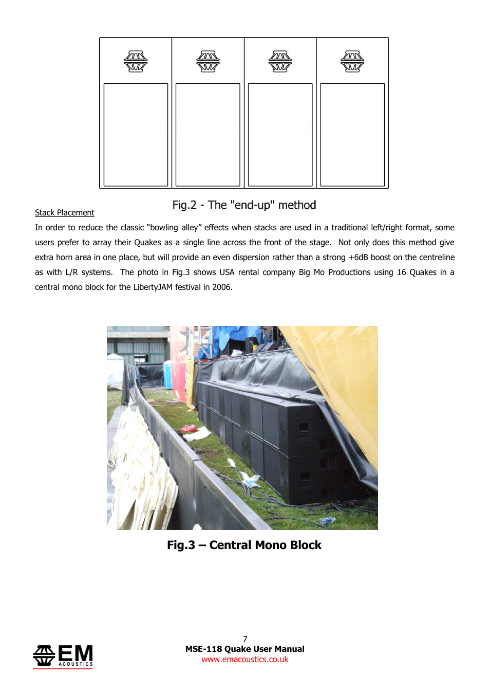 Fig.3 – central mono block | EM Acoustics MSE-118 Quake horn loaded subwoofer User Manual | Page 7 / 11