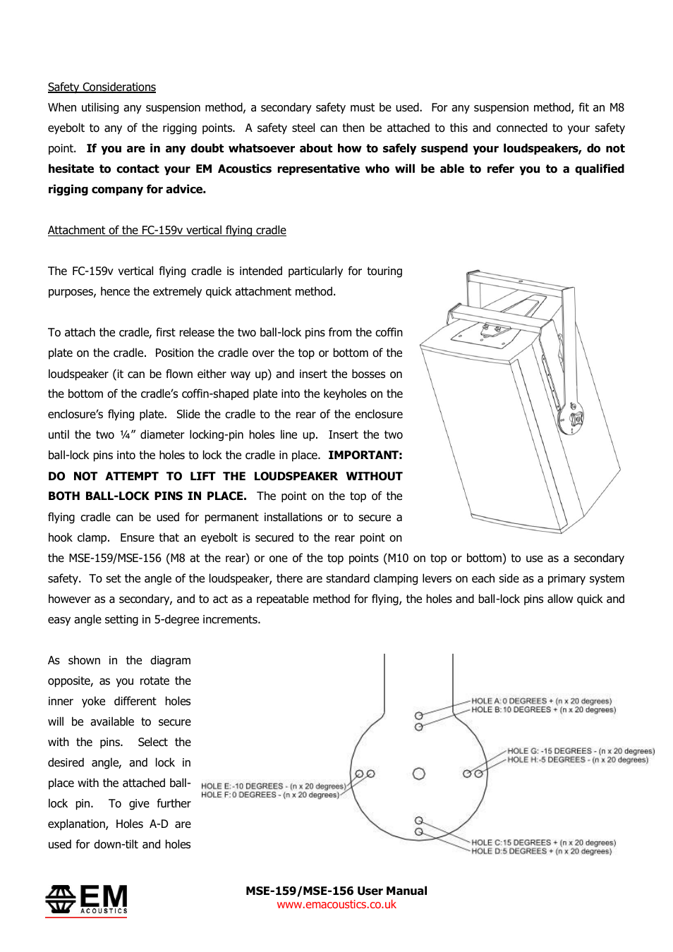 EM Acoustics MSE-156 passive fullrange loudspeaker User Manual | Page 9 / 13
