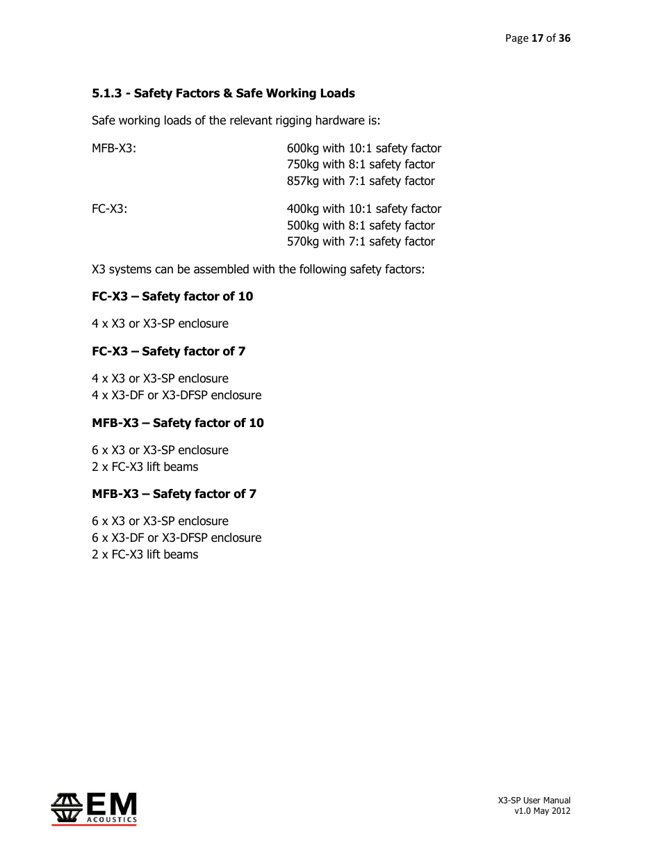 EM Acoustics X3-DFSP self-powered downfill element User Manual | Page 17 / 36