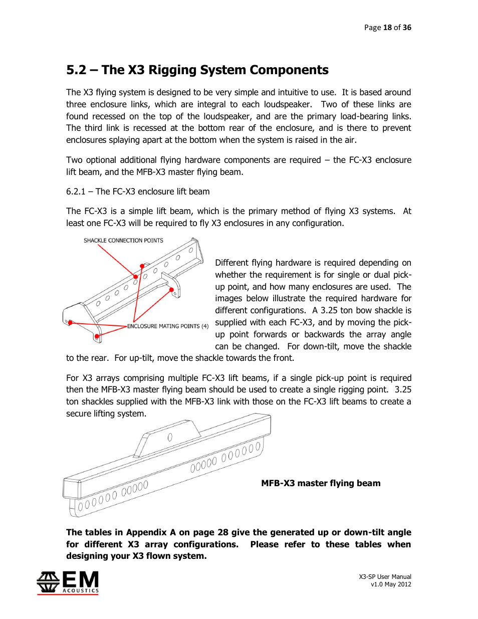 2 – the x3 rigging system components | EM Acoustics X3-DFSP self-powered downfill element User Manual | Page 18 / 36