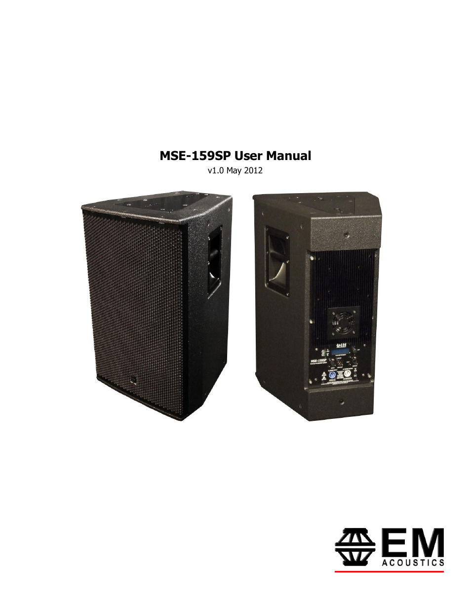 EM Acoustics MSE-159SP self-powered fullrange loudspeaker User Manual | 25 pages
