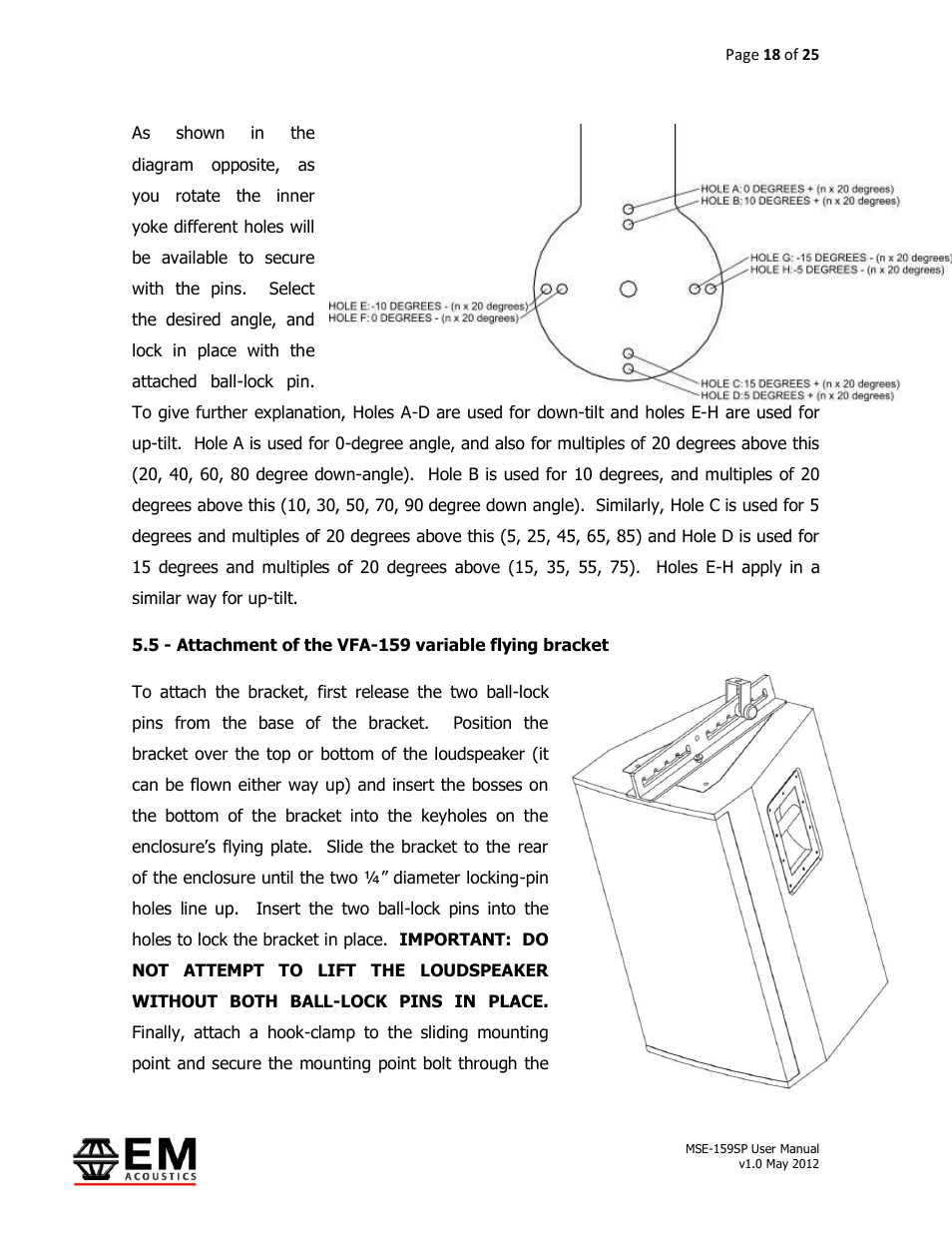 EM Acoustics MSE-159SP self-powered fullrange loudspeaker User Manual | Page 18 / 25