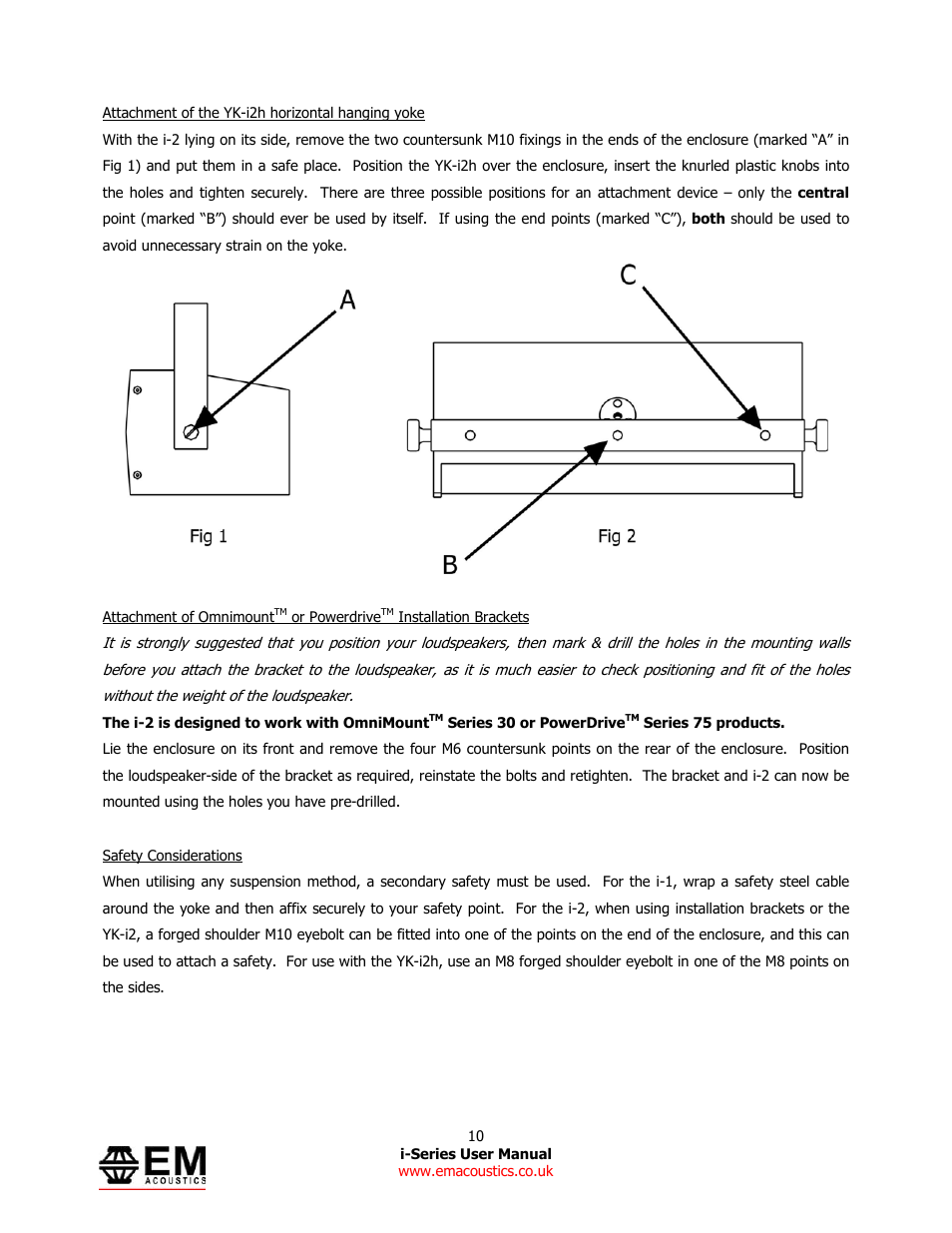 EM Acoustics i-1 ultra-compact satellite loudspeaker User Manual | Page 10 / 19