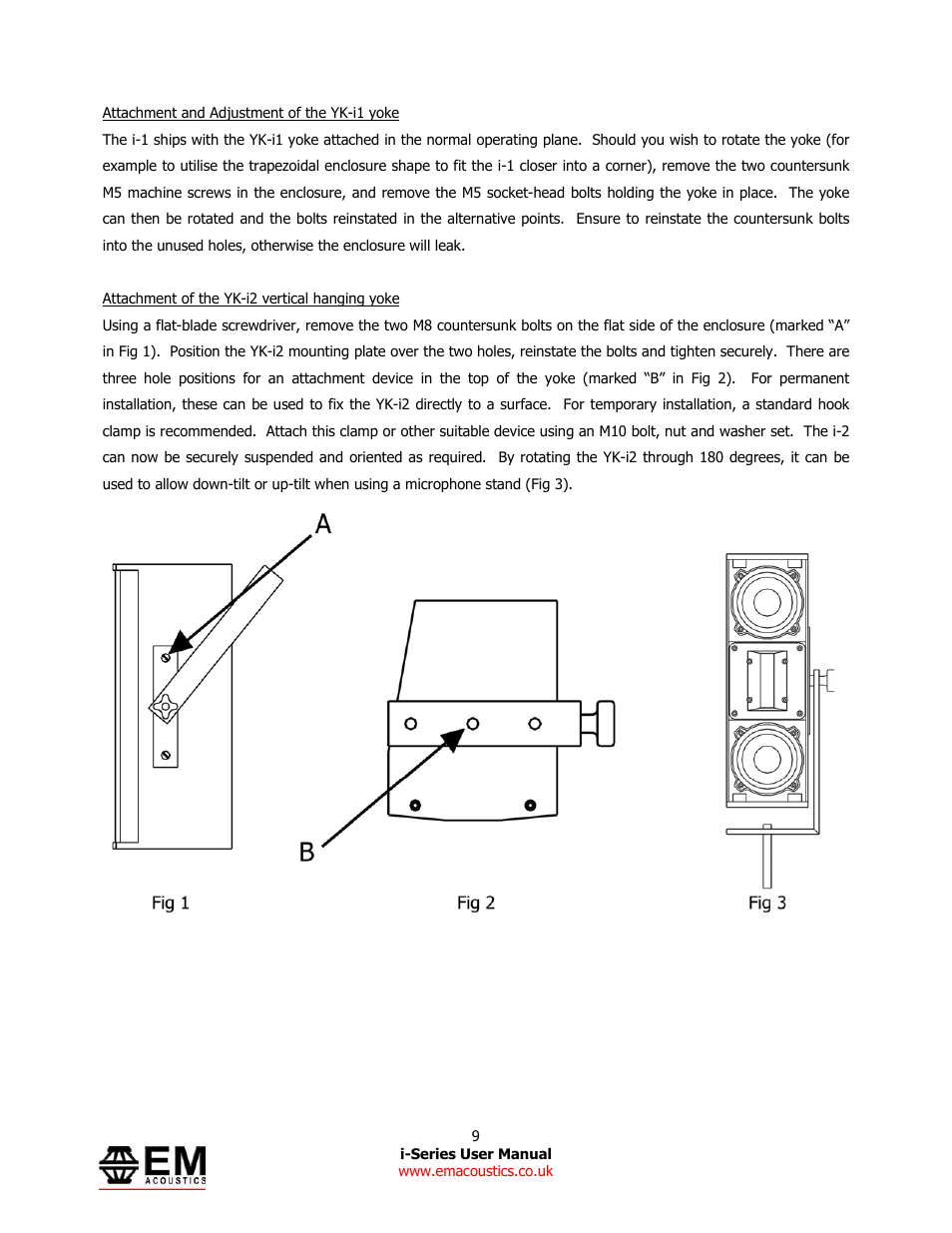 EM Acoustics i-1 ultra-compact satellite loudspeaker User Manual | Page 9 / 19