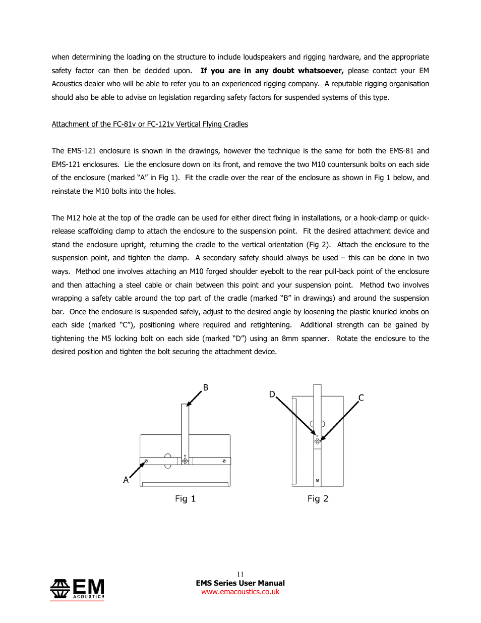 EM Acoustics EMS-81 compact passive loudspeaker User Manual | Page 11 / 25