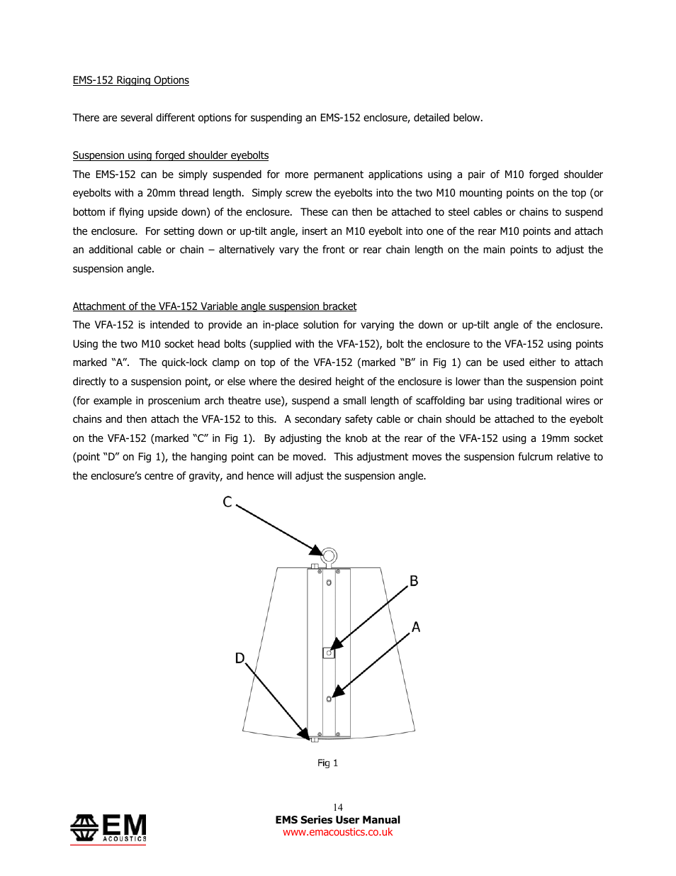 EM Acoustics EMS-81 compact passive loudspeaker User Manual | Page 14 / 25