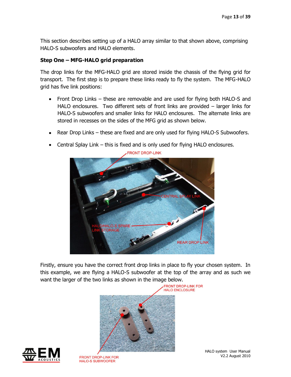 EM Acoustics HALO bi-amplified line array system User Manual | Page 13 / 39