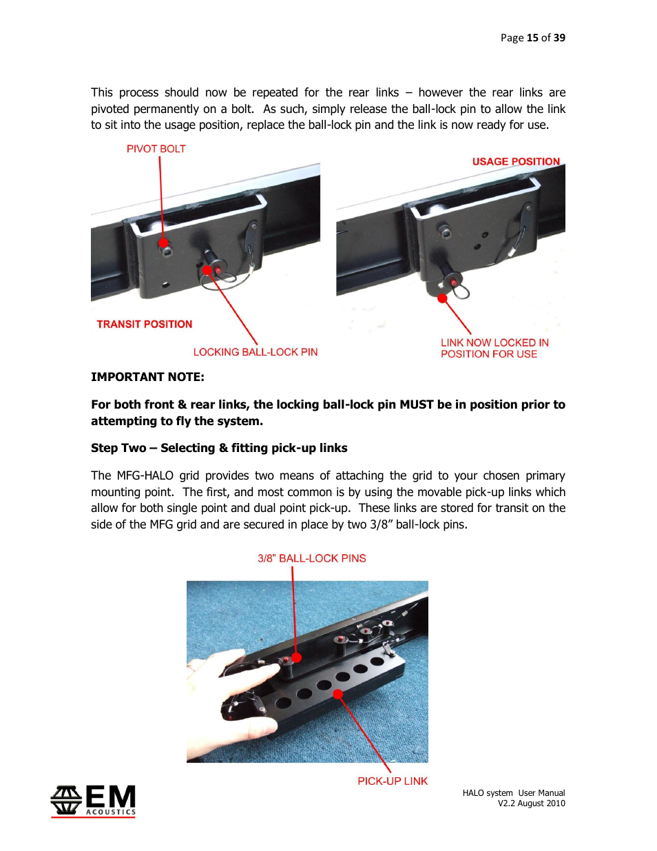 EM Acoustics HALO bi-amplified line array system User Manual | Page 15 / 39