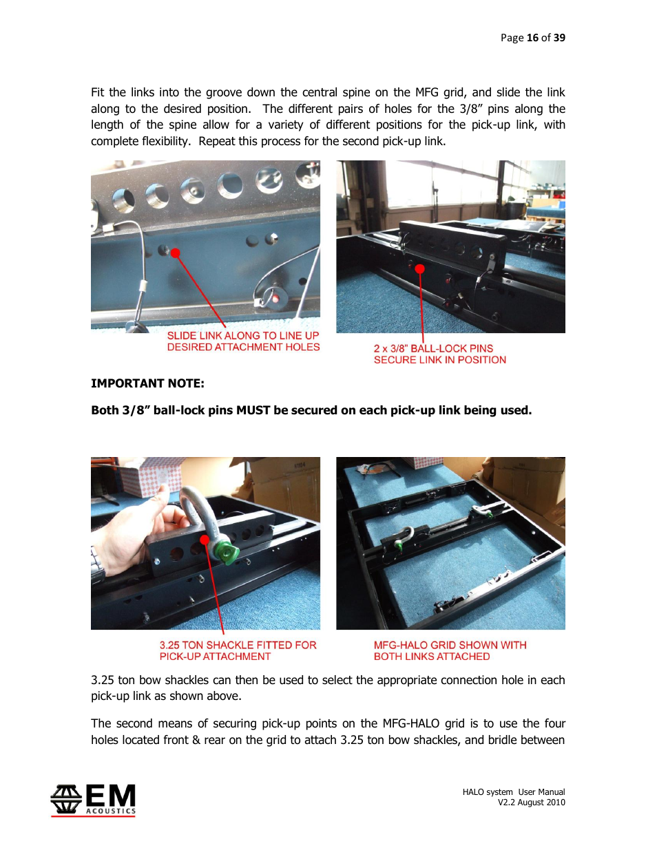 EM Acoustics HALO bi-amplified line array system User Manual | Page 16 / 39